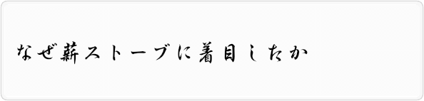 なぜ薪ストーブに着目したか